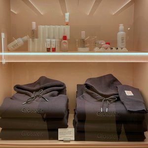 Glossier SOHO NYC Embroidered Black Hoodie